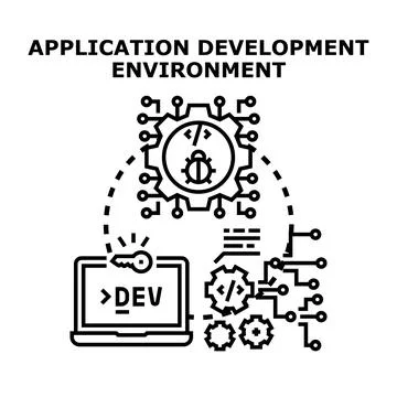 Application development environment creating quality software Ilustración de archivo