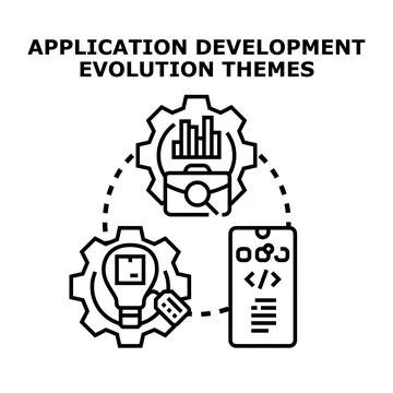 Application development evolution cycle vector illustration Stock Illustration