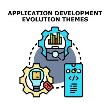 Application development evolution cycle vector illustration Stock Illustration