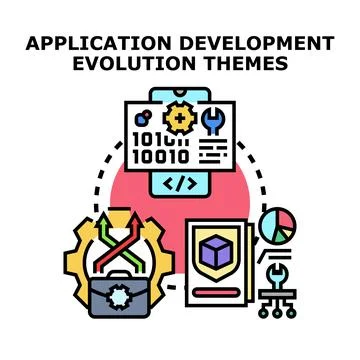 Application development evolution themes concept vector 스톡 일러스트