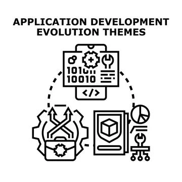 Application development evolution themes concept vector Stock Illustration