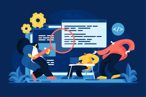 Application development flat vector illustration Illustrazione stock