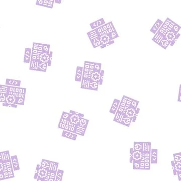 Application development glyph seamless pattern Stock Illustration