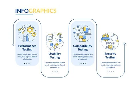 Application development goals rectangle infographic vector イラスト素材