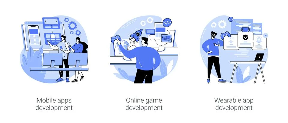 Application development isolated cartoon vector illustrations se Stock Illustration