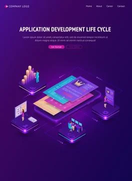Application development life cycle banner Stock Illustration