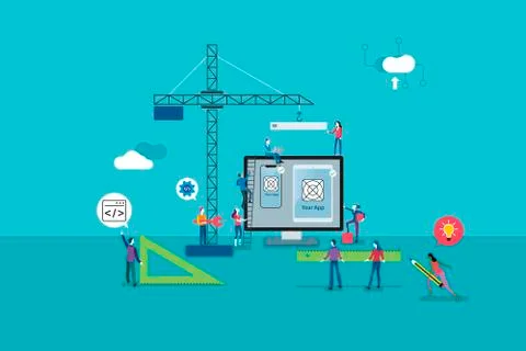 Application Development for Mobile and Tablet Stockillustratie