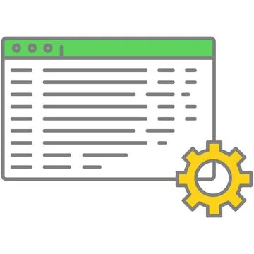 Application development process icon interface and gear vector Stock Illustration