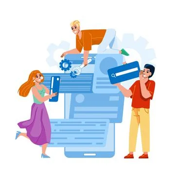 Application Development Programmers Team Vector Illustrazione stock