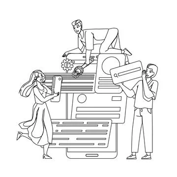 Application Development Programmers Team Vector Illustrazione stock