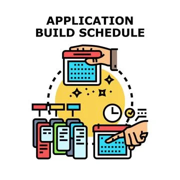 Application development schedule planning management process 스톡 일러스트