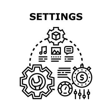 Application development settings managing tools concept Illustrazione stock