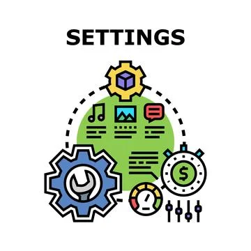 Application development settings managing tools concept Stockillustratie
