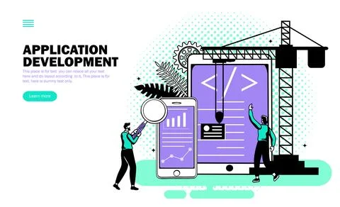 Application development with smartphone and tablet vector 스톡 일러스트