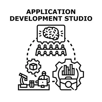 Application development studio creating software programs Stock Illustration