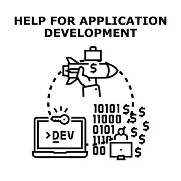 Application development supporting business growth and startup funding 스톡 일러스트