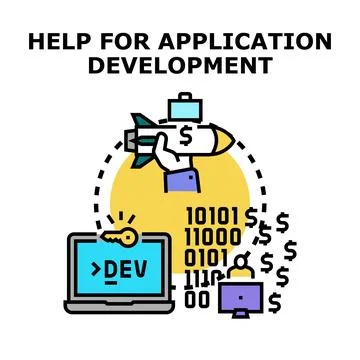 Application development supporting business growth and startup funding 스톡 일러스트