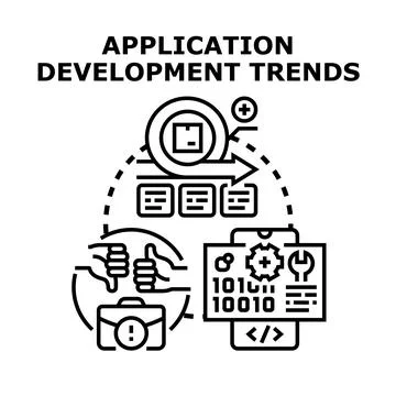 Application development trends with agile process and mobile software Stock Illustration