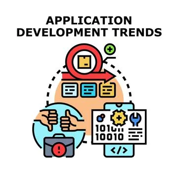 Application development trends with agile process and mobile software Stock Illustration