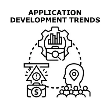 Application development trends software creating strategy 스톡 일러스트