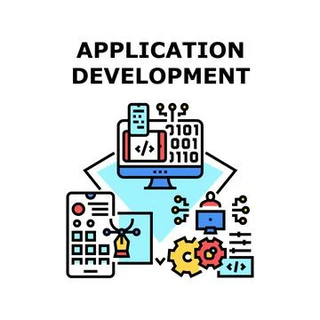 Application Development Vector Color Illustration Stock Illustration