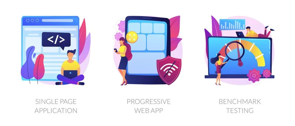 Application development vector concept metaphors. 스톡 일러스트