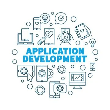 Application Development vector round concept illustration Stockillustratie