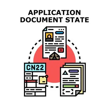 Application document state management process flow Illustrazione stock