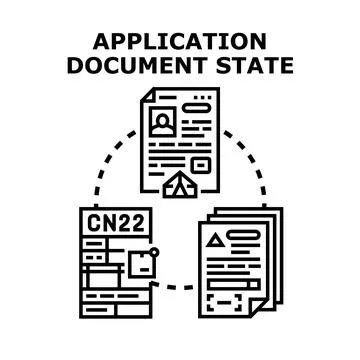 Application document state management process flow Stock Illustration