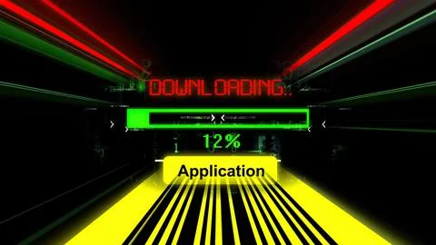 Application download progress bar on the screen Illustrazione stock