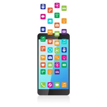 The application downloaded and installed to smartphone 스톡 일러스트