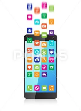 The application downloaded and installed to smartphone PSD Template