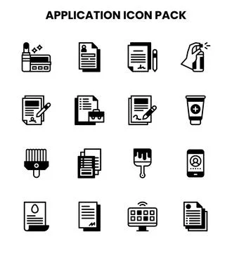 Application DuoTone Bundle Icons Pack Stock Illustration