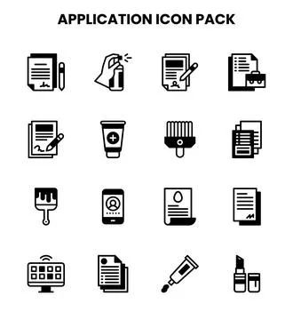 Application DuoTone Design Icons Pack Stock Illustration