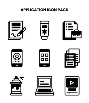 Application DuoTone Graphics Icons Pack Stock Illustration