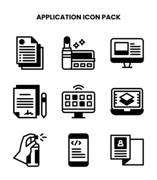 Application DuoTone Icons Pack Stock Illustration