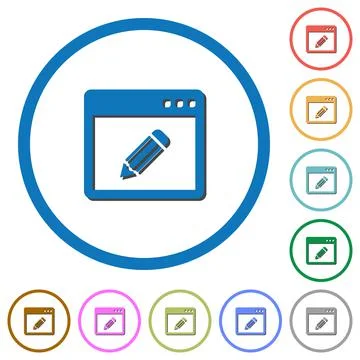 Application edit icons with shadows and outlines Stock Illustration