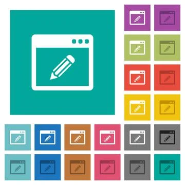 Application edit square flat multi colored icons Ilustración de archivo