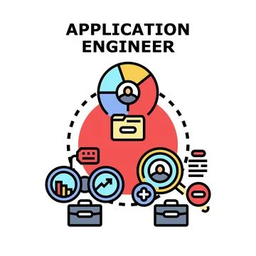 Application engineer solving software development tasks illustration Illustrazione stock