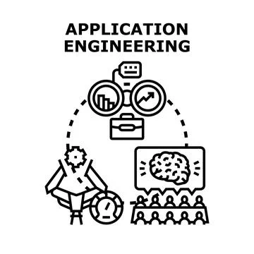 Application engineering developing new software solutions and strategies イラスト素材