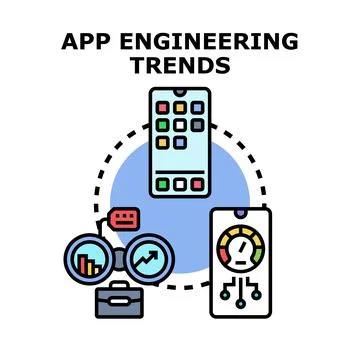 Application engineering trends analysis with mobile devices Stock Illustration