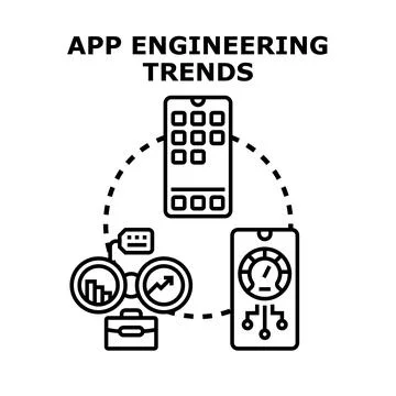 Application engineering trends analysis with mobile devices Stock Illustration