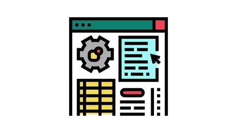 Application erp color icon animation Video stock 224016002