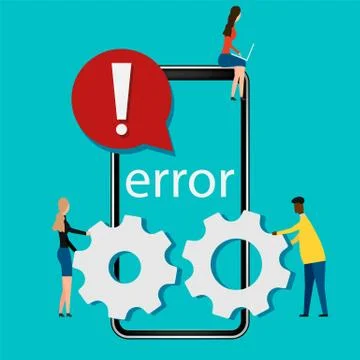 Application error concept isolated on white background. Vector illustration. Stock Illustration