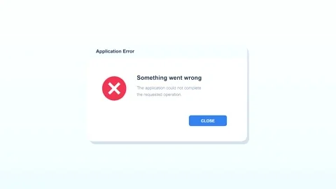 Application error popup message on digital screen stock footage Stock Footage 347390971