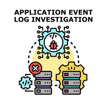 Application event log investigation for software debugging イラスト素材