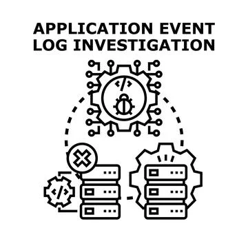 Application event log investigation for software debugging イラスト素材
