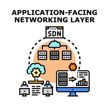 Application facing networking layer concept illustration Stock Illustration