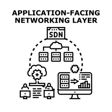 Application facing networking layer concept illustration Stock Illustration