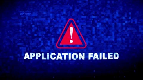 Application Failed Glitch Text Warning Animation Stock Footage 334137204